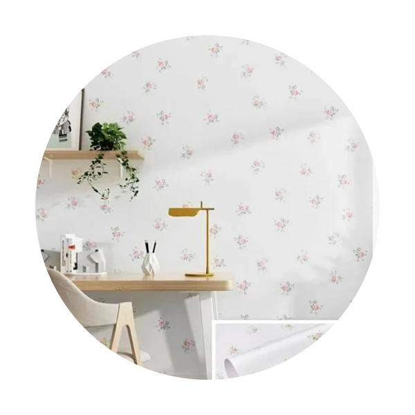 Pastoral Flower Self Adhesive Wallpaper Waterproof Wipeable Stickers Wall Stickers