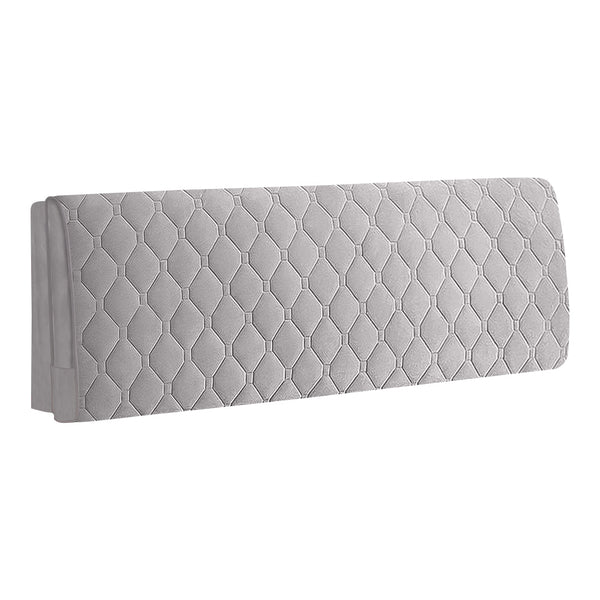 Headboard Cover Light Gray Diamond Pattern Super Soft Quilted Velvet Bed Back Protector Headboards & Footboards