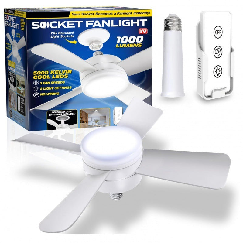 Socket Fan Light With Remote Screw Mouth Integrated Led Ceiling Fans