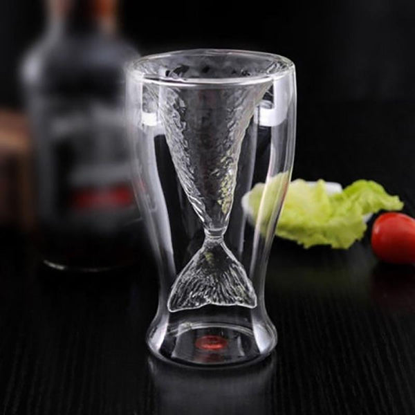100Ml Novelty Mini Glass Mermaid Tail Cup Shotglass Transparent Fish