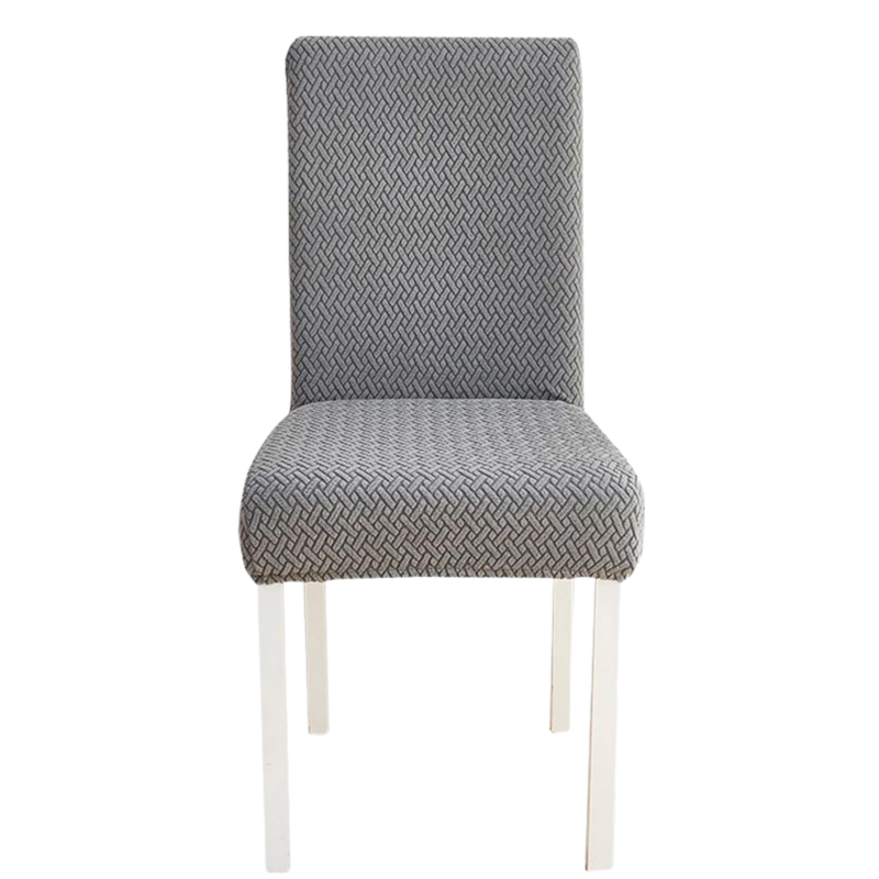 Chair Cover Dark Grey Small Knitted Design Anti Dirt Elastic Material Slipcovers