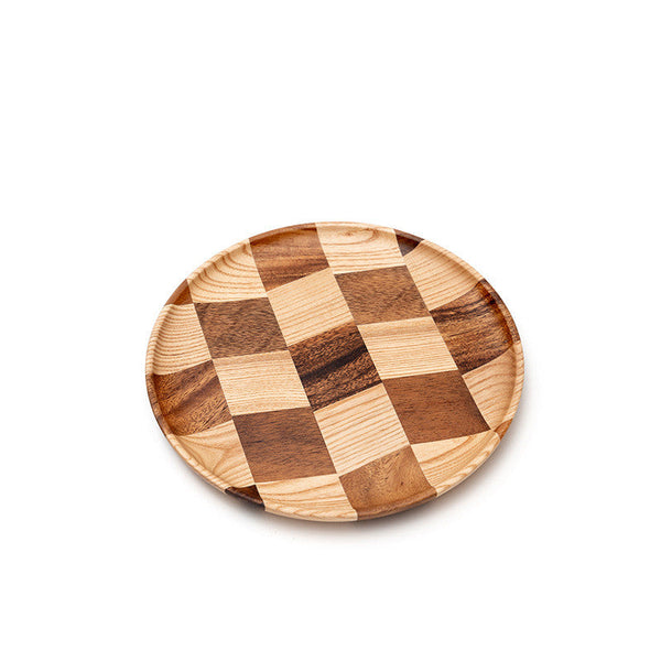 Wooden Checkerboard Cake Board Serving Plates