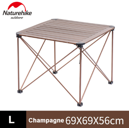Champagne Naturehike Camping Hiking Picnic Aluminium Outdoor Folding Table Camping Furniture