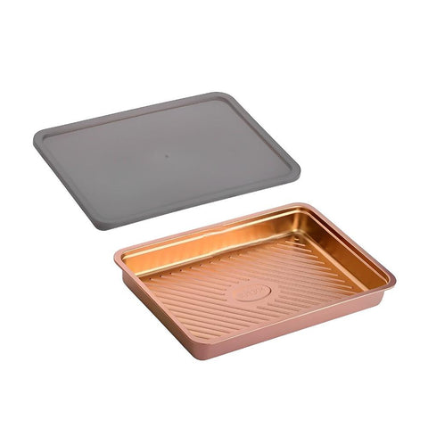 Rose Gold Food Grade Stainless Steel Crisper Box With Lid For Storage Food Storage Containers