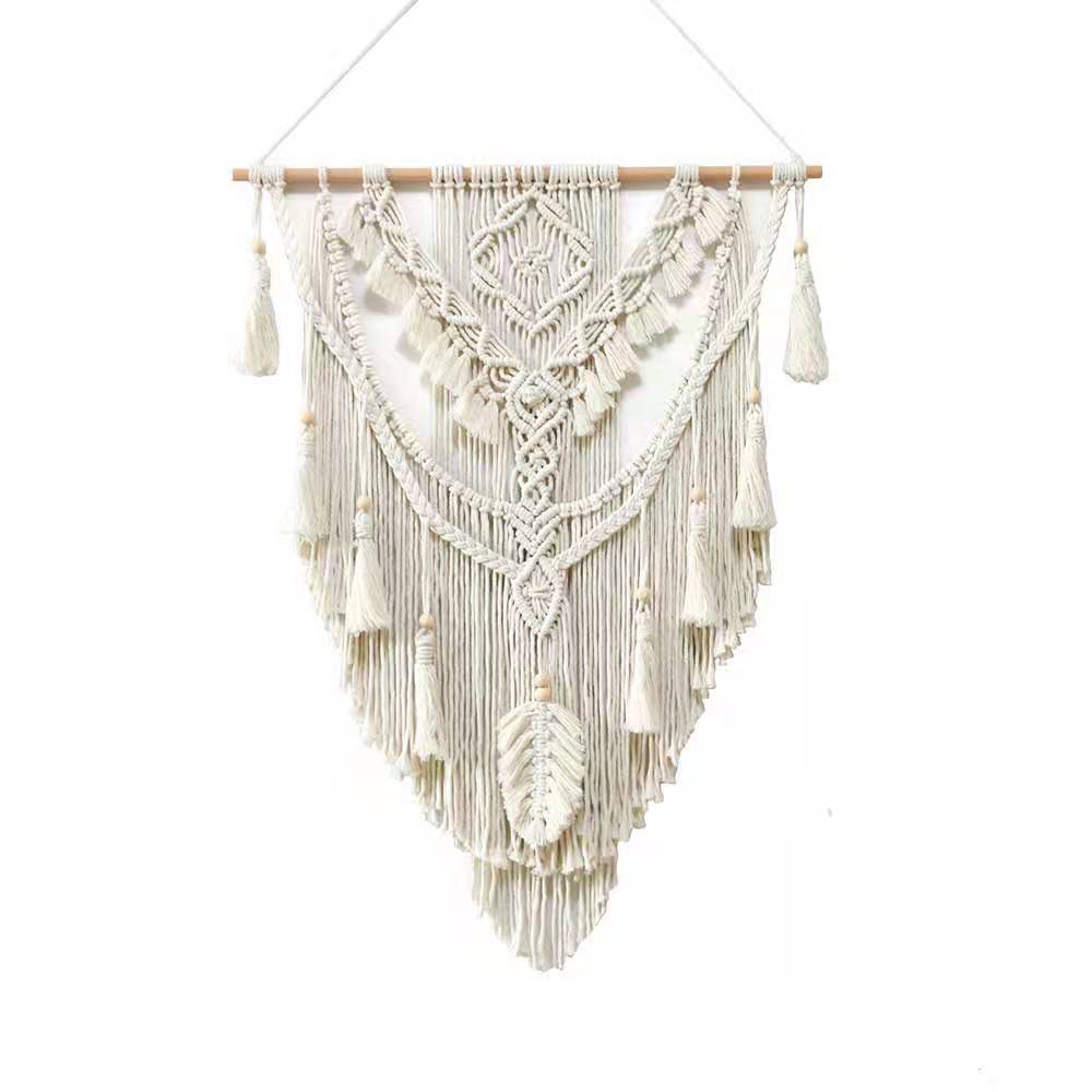 Nordic Bohemian Lace Fringe Handwoven Tapestry Wall Decor Cotton Rope Tapestries