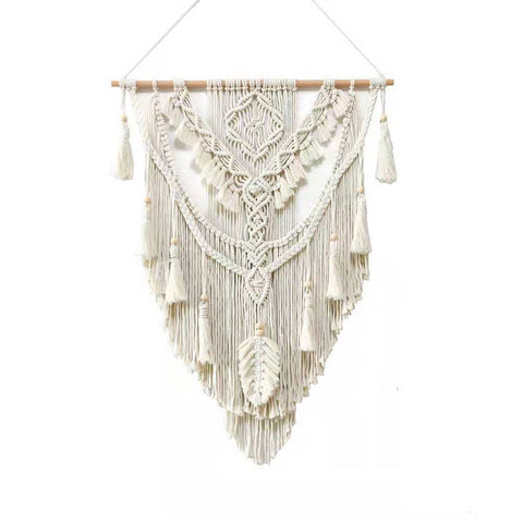 Nordic Bohemian Lace Fringe Handwoven Tapestry Wall Decor Cotton Rope Tapestries