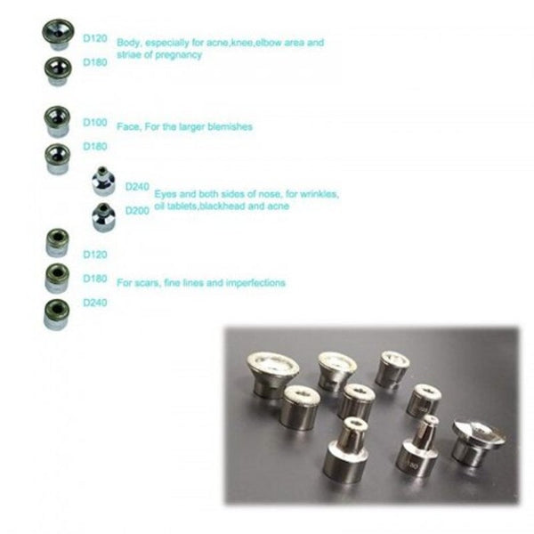 9Pcs Diamond Dermabrasion Replacements Tips Beauty Tools Microdermabrasion Tools