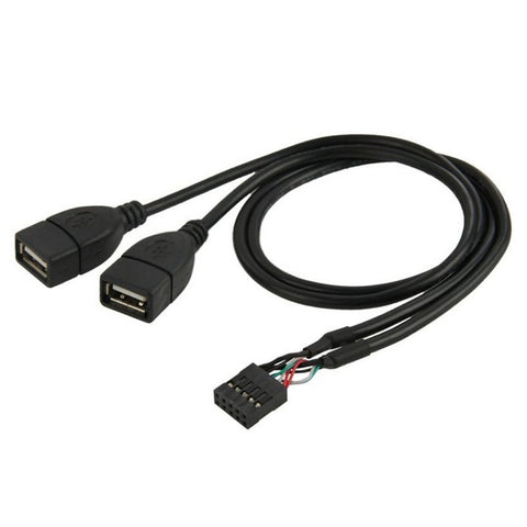 10 Pin Motherboard Female Header To Dual Usb 2.0 Adapter Cable 50Cm Usb Cables Hubs & Adapters