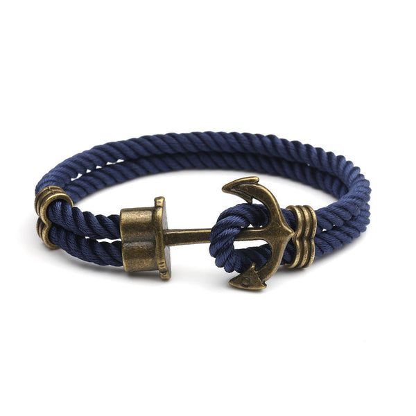 Nautical Anchor Bracelet European And American Street Fashion Handmade Original Unisex Couple Rope Trendy Men's Personality Jewelry Bracelets