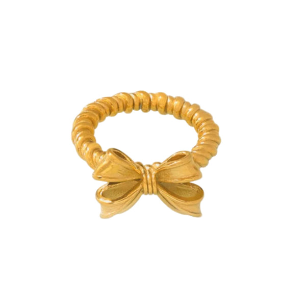 Twisted Titanium Steel Bow Ring Rings