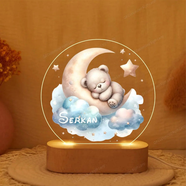 Personalised Baby Name Acrylic Night Light Custom Nursery Lamp Gift Night Lights