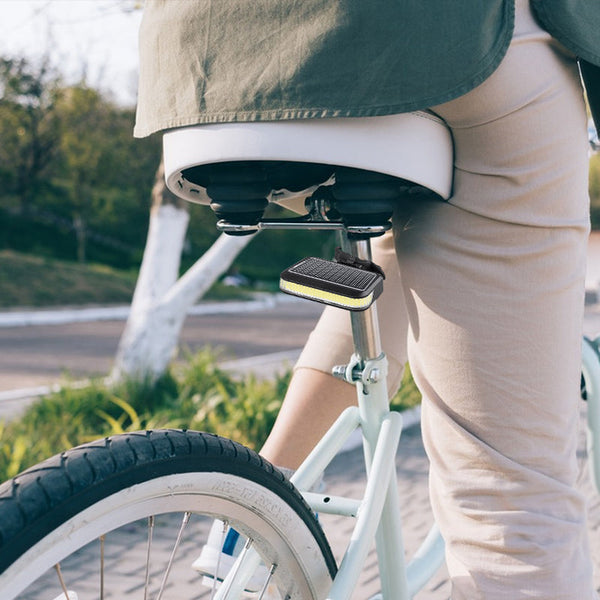 Usb/Solar Rechargeable Bike Tail Light 5 Modes Led Cob Safety Warning Light For Night Cycling Accessories Lights & Reflectors