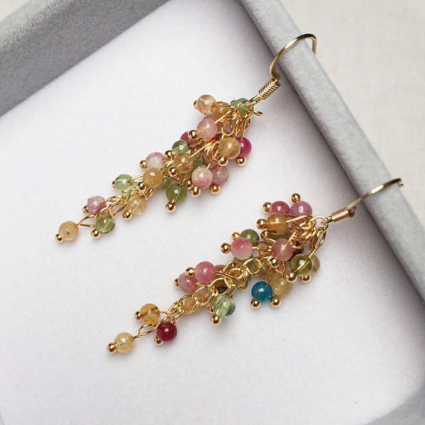 Veile Studios Womens Tourmaline Dangle Crystal Fashion Jewellery Accessories Earrings