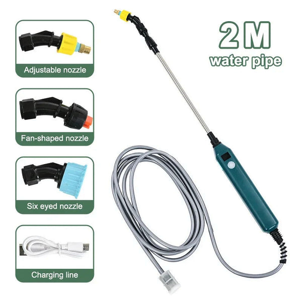 2400Mah Electric Sprayer Wand. 3 Nozzles High Pressure For Garden Plant Watering. Garden Sprayers