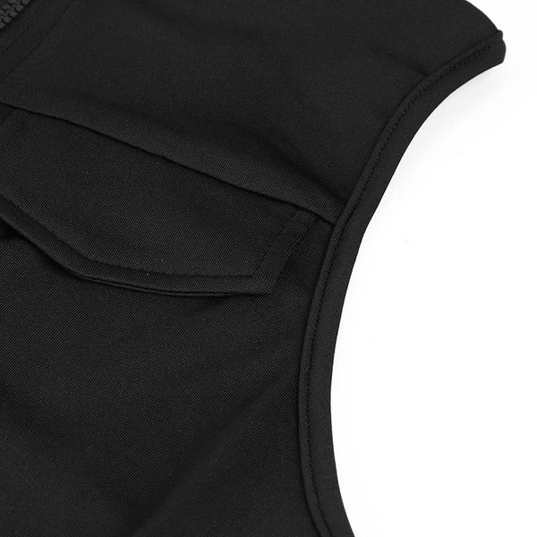 Fitted Zipper High Waist Pocket Sports Jumpsuit For Women Jumpsuits Rompers & Playsuits