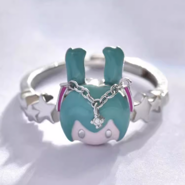 Ins New Style Ring Hatsune Miku Anime Mobius Single Loop Finger 925 Silver Jewelry Rings