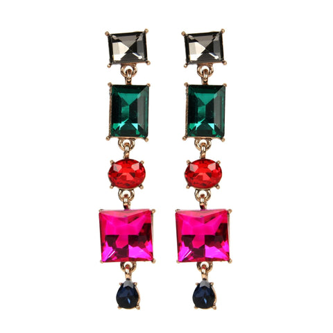 Veile Studios Elegant Socialite Geometric Irregular Sparkling Gemstone Diamond Earrings