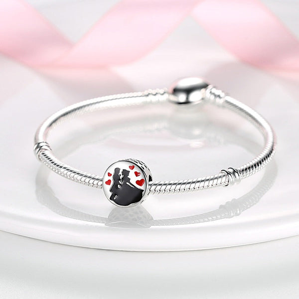 Veile Studios Copper Plated S925 Silver Colourful Heart Clip Beads String Diy Bracelet Necklace Bracelets