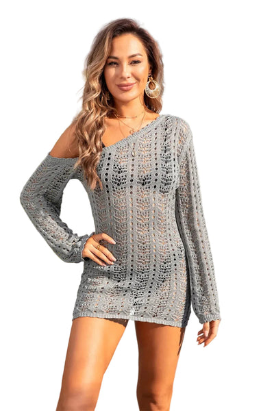 Openwork Single Shoulder Cover Up Swimwear