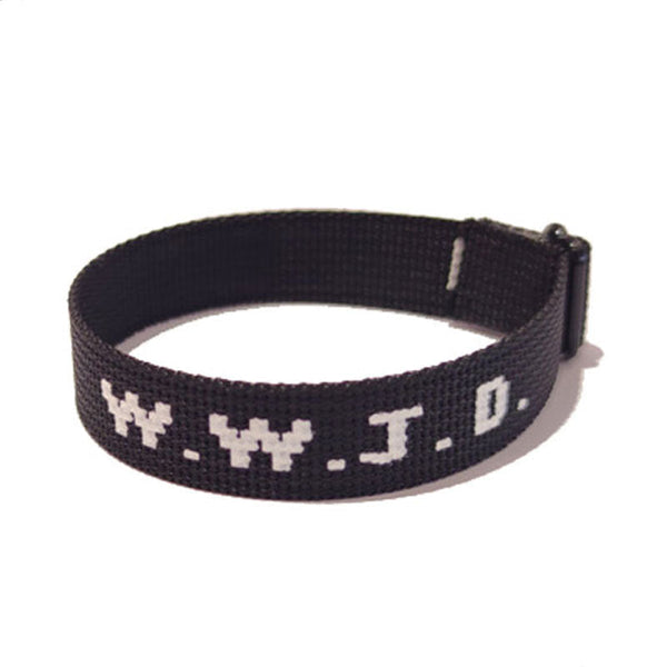 Alphabet Jacquard Printed Wrist Strap Bracelet Unisex Wwjd Adjustable Bracelets