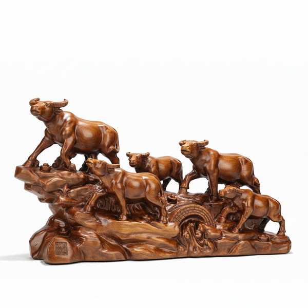Decorations With The Five Bulls And Ox Qi Soaring Into Sky Zodiac Signs Home Living Room Wine Cabinet Sculptures & Figurines