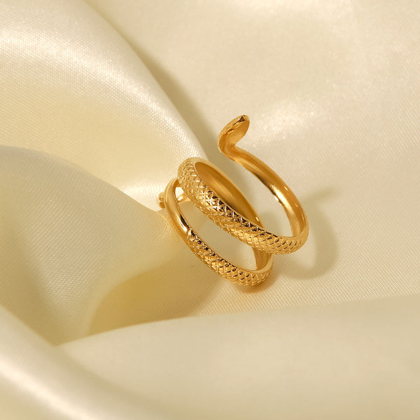 Retro Snake Shaped Womens Ring Gold Rings