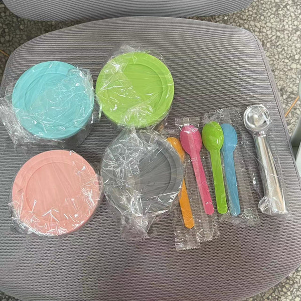 4 Pack Replacement Containers & Lids For Nin Ja Creami Deluxe Pints 16Oz Compatible With Nc299amz Nc300s Original Grey Food Storage Containers