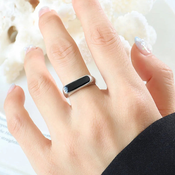 French Fashion Exaggerated Geometric Weight Glazed Element Ring Rings