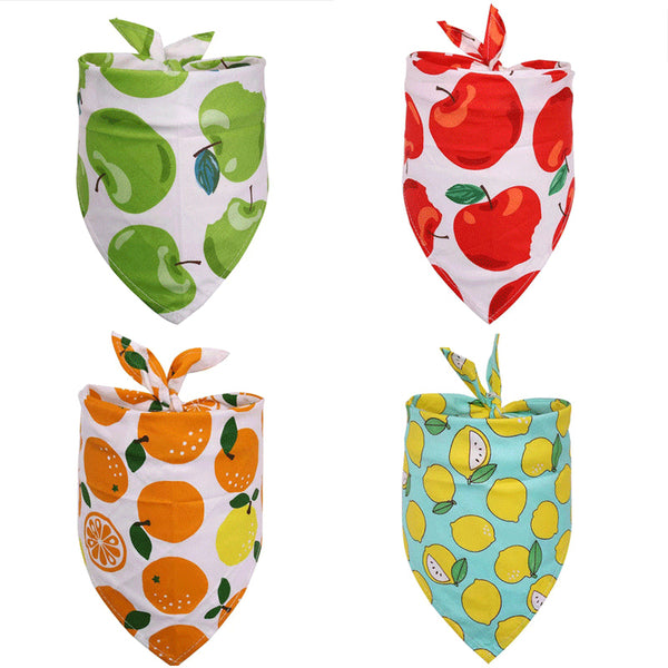 Pet Accessories Summer Fruit Style Pure Cotton Drool Towel Triangle Scarf Dog Clothing & Shoes