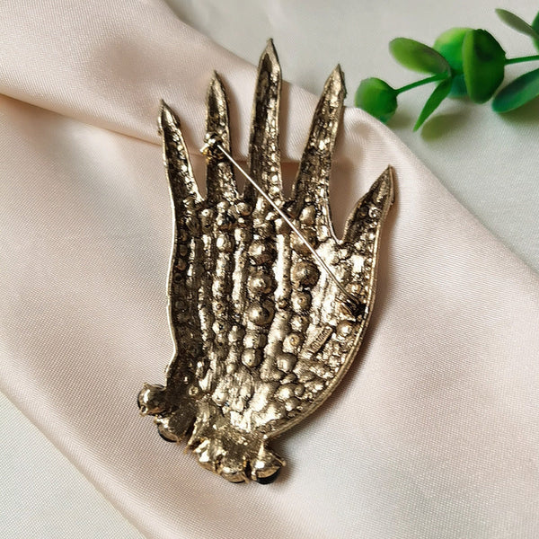 Veile Studios Full Diamond Palm Brooch European And American Large Style Exaggerated Chest Flower Brooches