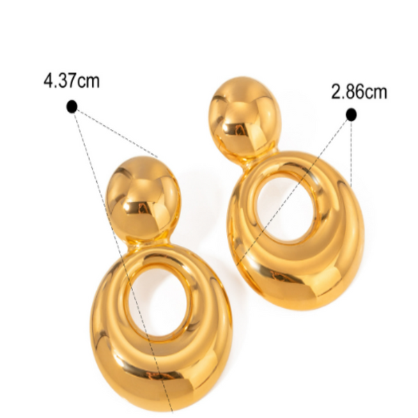 18K Gold Plated Cutout Earrings