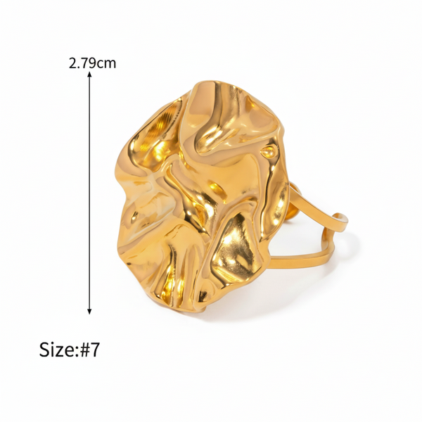 18K Gold Plated Irregular Open Ring Rings