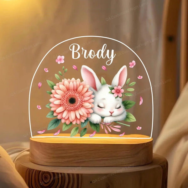 Personalized Little One Birth Night Light Custom Name Animal Giraffe Lion Gift Lamp For Bedroom Night Lights