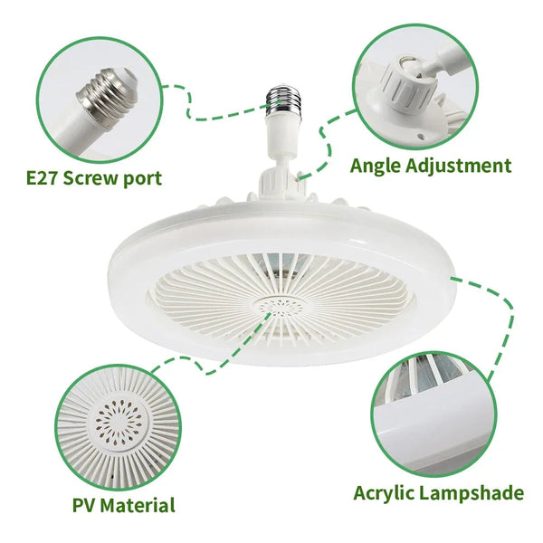 E27 Fan Light Shaking Head Electric Remote Control Bedroom Living Room Dimmable Home Ceiling Ceiling Fans