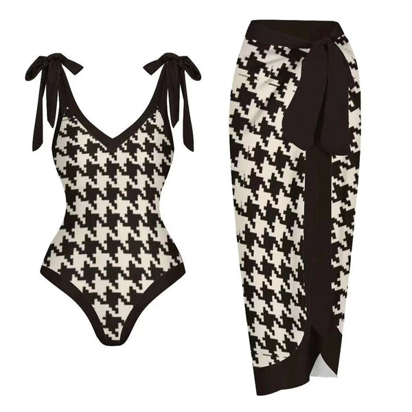 And American One Piece Gauze Skirt Swimsuit Sunscreen Set Skirts