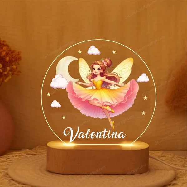 Personalized Ballerina Girl Night Light Kids Name Lamp For Baby Home Decor Christmas Present Night Lights