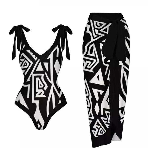 And American One Piece Gauze Skirt Swimsuit Sunscreen Set Skirts