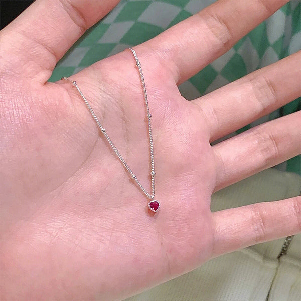 925 Sterling Silver Zircon Heart Interlocking Necklaces For Women Luxury Quality Jewelry Gift Female Necklaces & Pendants