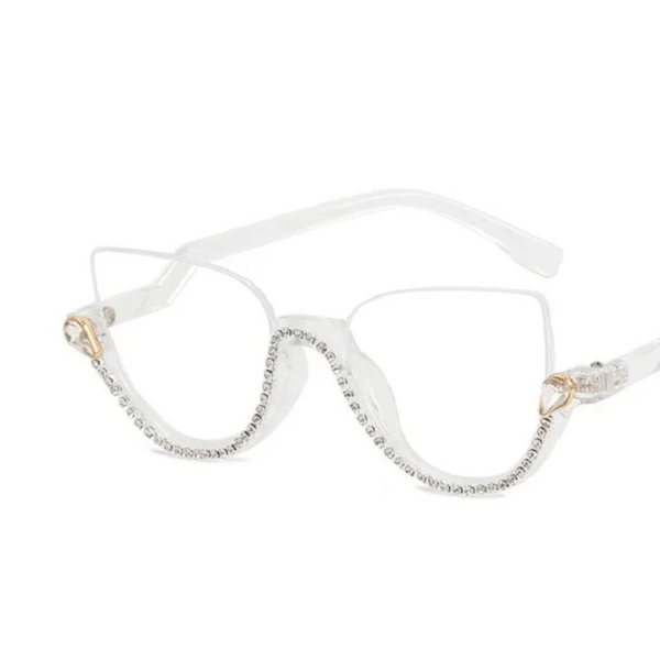 Transparent Cat Eye Prescription Glasses Frame Women Men Eyewear Optical Spectacle Diamond Clear Lens Eyeglasses Eyeglass Frames