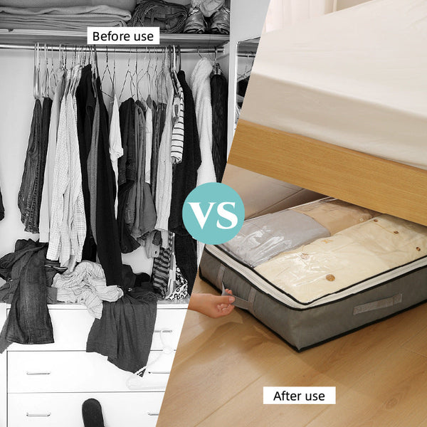 Under Bed Storage Bag 75L/40L Portable Foldable Comforter & Clothing Organizer Large Capacity Dustproof Box Storage Bags
