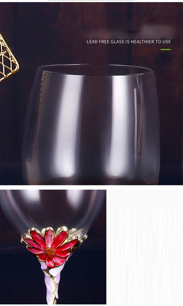 Enamel Red Wine Glass Gift Cup Wine & Champagne Glasses