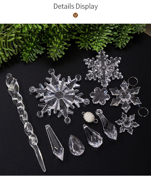 Hobe Cross Border New Christmas Decoration Items Transparent Snowflake Bayberry Ball Acrylic Ice Cone Seasonal Decorations
