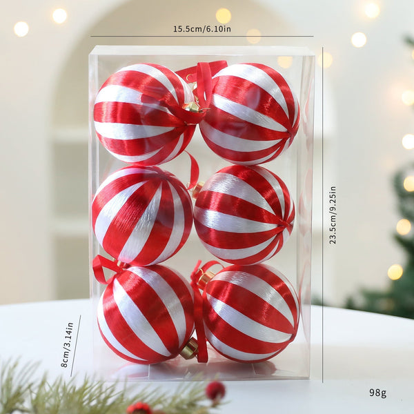 Christmas Tree Ornament 8Cm Round Ball Decoration Window Display Hanging Seasonal Decorations
