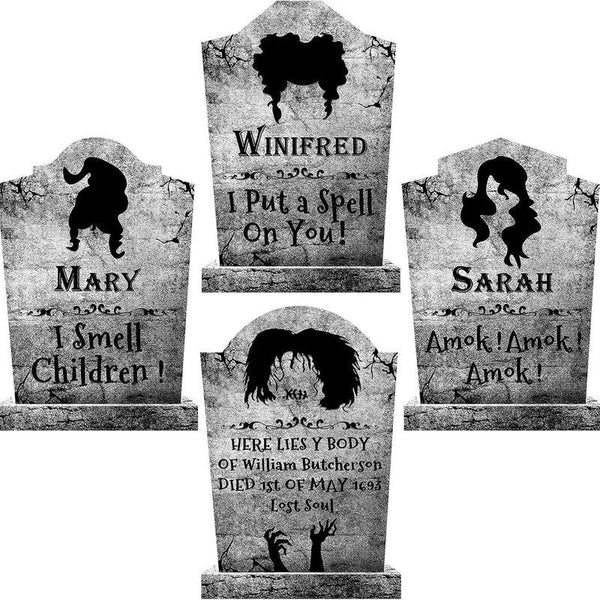 Halloween Outdoor Decor: Cemetery Tombstones Yard Signs With Stakes Realistic Scary Skulls Seasonal Decorations