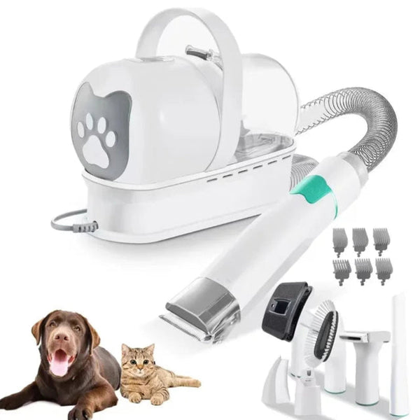 7 In 1 Pet Grooming Vacuum Kit Dog Clippers Hair Remover With Power Large Suction & Low Noise Kits Dog Grooming