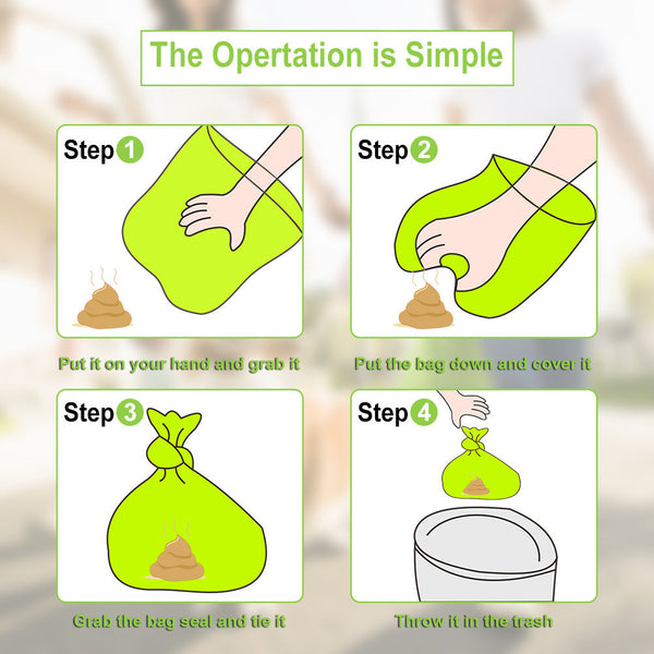 Biodegradable Pet Waste Bags Corn Starch Pla Degradable Poop 4 Pack Box Set Pooper Scooper & Bags