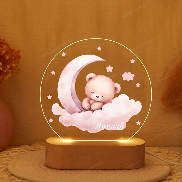 Personalised Baby Name Acrylic Night Light Custom Nursery Lamp Gift Night Lights