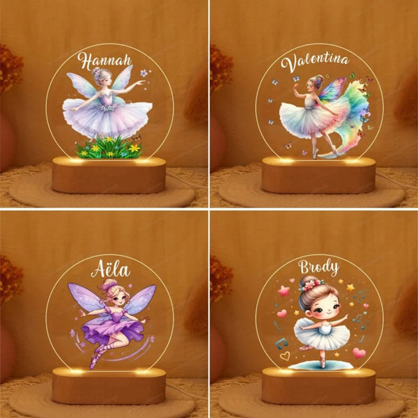 Personalized Ballerina Girl Night Light Kids Name Lamp For Baby Home Decor Christmas Present Night Lights