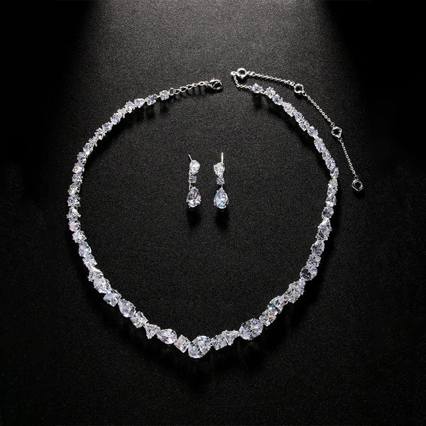 Simple Necklace Earring Set Bride's Wedding Jewelry Fashionable And Versatile Accessories Earrings