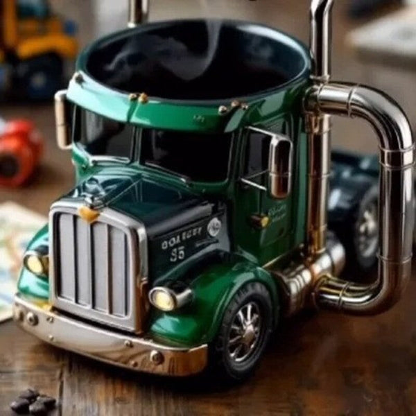1Pc Creative 11Oz Truck Design Coffee Mug. Ideal As Semi Cup Or Home Kitchen Desktop Ornament. Mugs